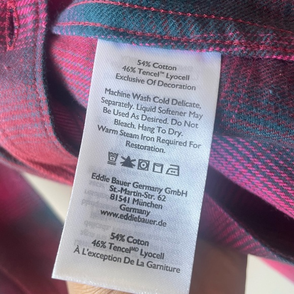 New Eddie Bauer Vibrant Plaid Button Down Shirt (NWT) - Picture 7 of 12
